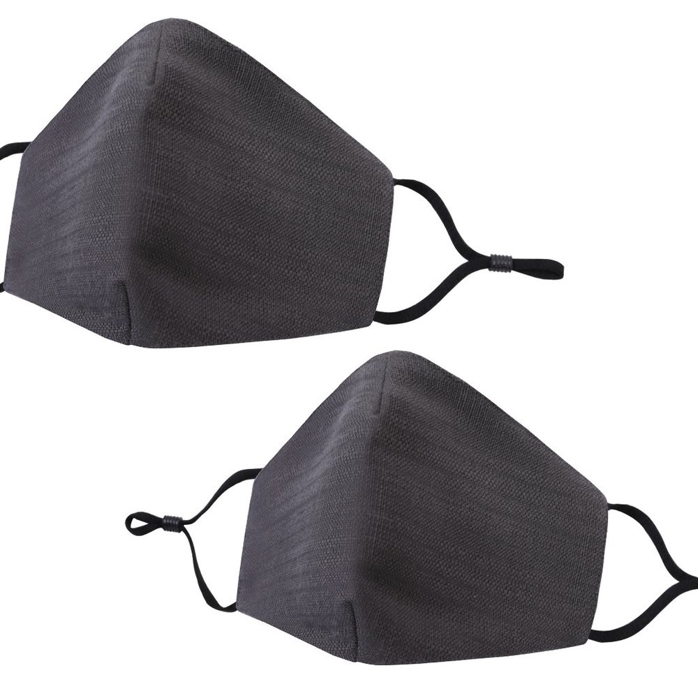 2 PK Reusable Comfortable Cotton Face Mask Grey